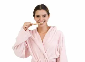woman brushing