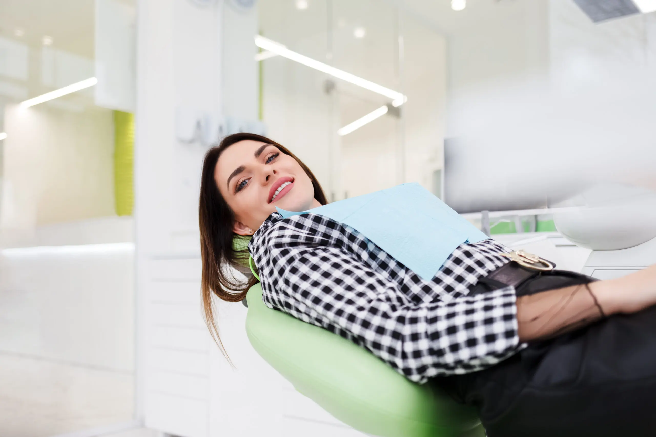 woman ready for dental work root canal therapy concept