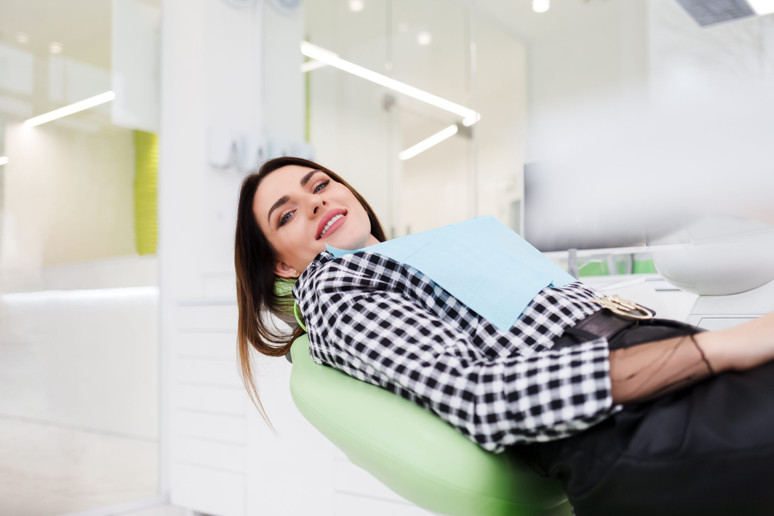 woman ready for dental work root canal therapy concept